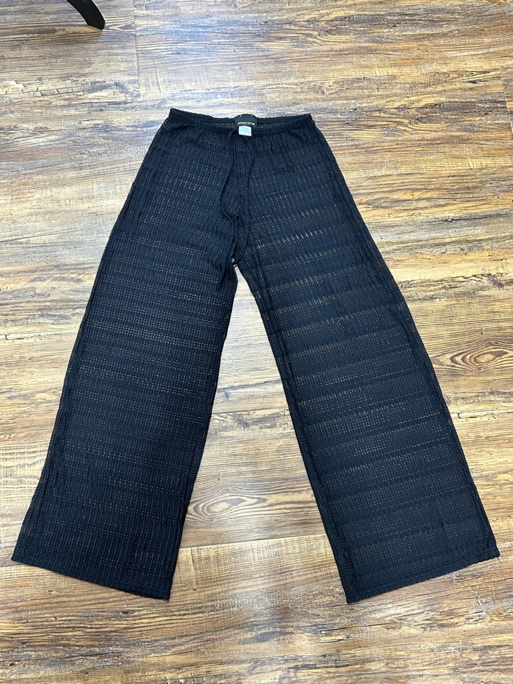 Jordan Taylor Black Crochet Wide-Leg Swim Coverup Pants
